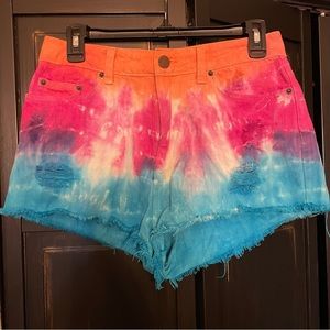 BDG high rise tie dye Jean short